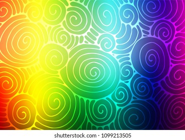 Light Multicolor, Rainbow vector indian curved template. A completely new color illustration in doodle style. A completely new design for your business.