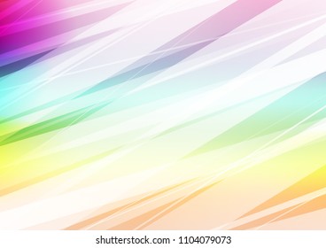 Light Multicolor, Rainbow vector indian curved template. Geometric doodle illustration in Origami style with gradient. The pattern can be used for heads of websites and designs.