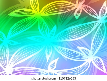 Light Multicolor, Rainbow vector indian curved pattern. A vague abstract illustration with doodles in Indian style. The completely new template can be used for your brand book.