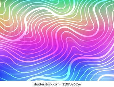 Light Multicolor, Rainbow vector indian curved background. Glitter abstract illustration with doodles and Zen tangles. The elegant pattern can be used as a part of a brand book.