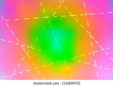 Light Multicolor, Rainbow vector indian curved template. Doodles on blurred abstract background with gradient. The template can be used as a background for cell phones.