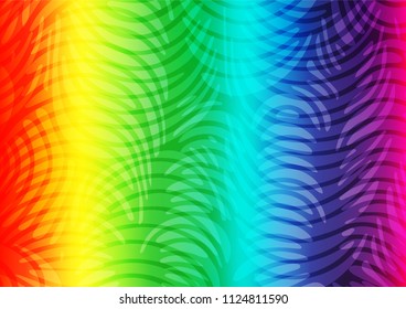 Light Multicolor, Rainbow vector indian curved texture. A vague abstract illustration with doodles in Indian style. Hand painted design for web, wrapping, wallpaper.