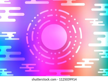 Light Multicolor, Rainbow vector indian curved pattern. Colorful abstract illustration with lines in Asian style. A completely new design for your business.