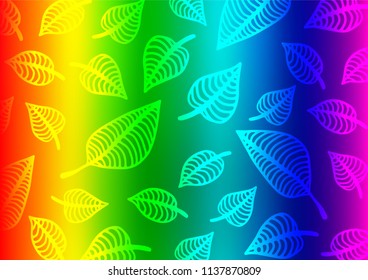 Light Multicolor, Rainbow vector indian curved template. Colorful abstract illustration with lines in Asian style. A completely new design for your business.