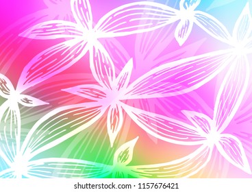 Light Multicolor, Rainbow vector indian curved template. A completely new color illustration in doodle style. The pattern can be used for wallpapers and coloring books.