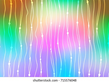 Light Multicolor, Rainbow vector indian curved texture. Modern geometrical abstract illustration with doodles. A new texture for your design.