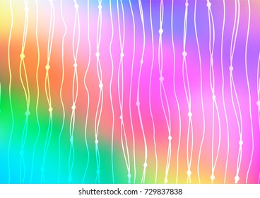 Light Multicolor, Rainbow vector indian curved background. Decorative shining illustration with doodles on abstract template. A completely new design for your business.