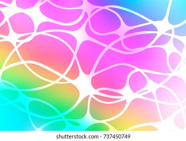 Light Multicolor, Rainbow vector indian curved background. Colorful illustration in abstract style with doodles and Zen tangles. Brand-new design for your business.