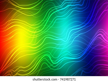 Light Multicolor, Rainbow vector indian curved texture. Creative illustration in blurred style with doodles and Zen tangles. The pattern can be used for heads of websites and designs.