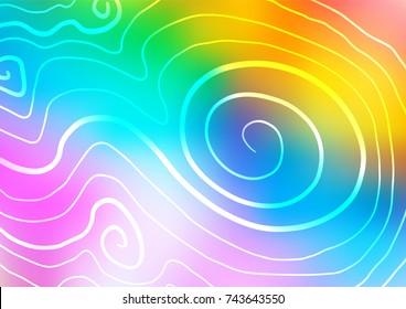 Light Multicolor, Rainbow vector indian curved pattern. Glitter abstract illustration with doodles and Zen tangles. A new texture for your design.