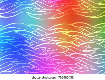 Light Multicolor, Rainbow vector indian curved pattern. Shining colored illustration with doodles in Zen tangle style. A new texture for your design.
