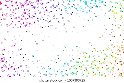 Light Multicolor, Rainbow vector  layout with circle shapes. Glitter abstract illustration with blurred drops of rain. Pattern can be used as texture of water, rain drops.