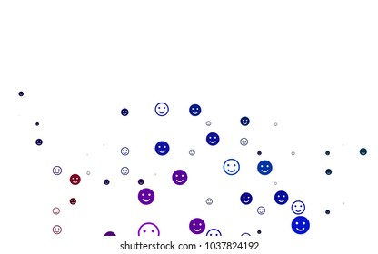 Light Multicolor, Rainbow vector layout with smiling faces. Decorative shining illustration with smiles on white template. Design for positive ad, poster, banner.