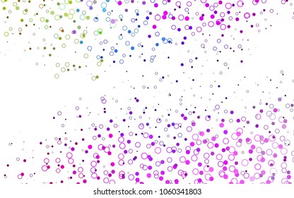 Light Multicolor, Rainbow vector  layout with circle shapes. Glitter abstract illustration with blurred drops of rain. The pattern can be used for ads, leaflets of liquid.