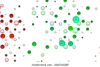 Light Multicolor, Rainbow vector layout with smiling faces. Blurred decorative design of smiles in doodle style. Pattern for carnival, festival fun leaflets.