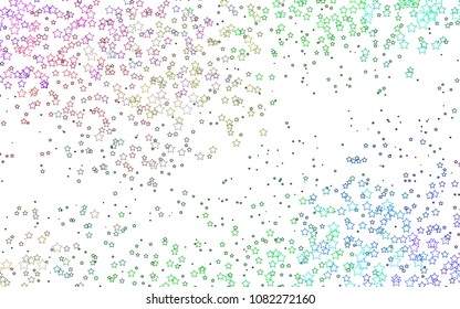 Light Multicolor, Rainbow vector layout with bright stars. Decorative shining illustration with stars on abstract template. The pattern can be used for new year ad, booklets.
