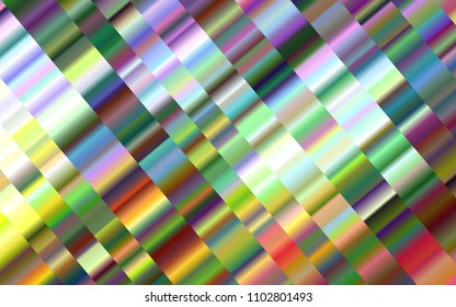 Light Multicolor, Rainbow vector layout with flat lines. Lines on blurred abstract background with gradient. Best design for your ad, poster, banner.