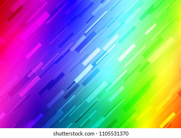 Light Multicolor, Rainbow vector layout with flat lines. Modern geometrical abstract illustration with staves. The pattern can be used for busines ad, booklets, leaflets