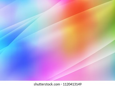 Light Multicolor, Rainbow vector layout with flat lines. Lines on blurred abstract background with gradient. Best design for your ad, poster, banner.