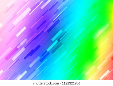 Light Multicolor, Rainbow vector layout with flat lines. Shining colored illustration with narrow lines. Smart design for your business advert.