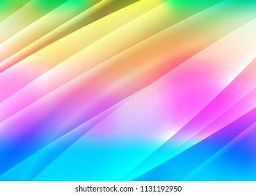 Light Multicolor, Rainbow vector layout with flat lines. Decorative shining illustration with lines on abstract template. Best design for your ad, poster, banner.