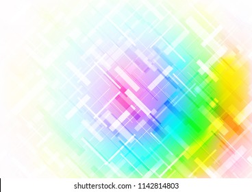 Light Multicolor, Rainbow vector layout with flat lines. Glitter abstract illustration with colored sticks. Best design for your ad, poster, banner.