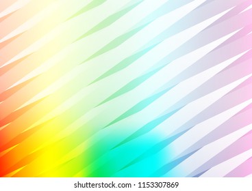 Light Multicolor, Rainbow vector layout with flat lines. Modern geometrical abstract illustration with staves. Best design for your ad, poster, banner.