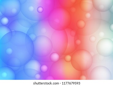 Light Multicolor, Rainbow vector layout with circle shapes. Beautiful colored illustration with blurred circles in nature style. The pattern can be used for aqua ad, booklets.