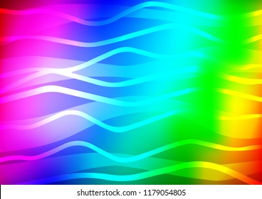 Light Multicolor, Rainbow vector layout with flat lines. Blurred decorative design in simple style with lines. Best design for your ad, poster, banner.