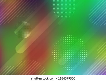 Light Multicolor, Rainbow vector layout with flat lines and dots. Glitter abstract illustration with colored sticks, dots. Smart design for your business advert.