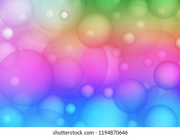 Light Multicolor, Rainbow vector layout with circle shapes. Beautiful colored illustration with blurred circles in nature style. Completely new template for your brand book.
