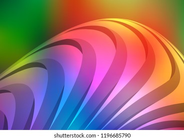 Light Multicolor, Rainbow vector layout with flat lines. Lines on blurred abstract background with gradient. Smart design for your business advert.