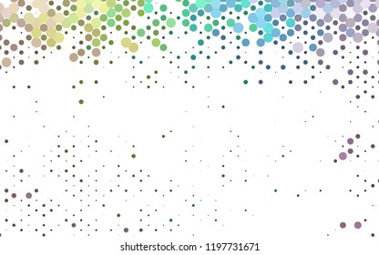 Light Multicolor, Rainbow vector layout with circle spots. Abstract illustration with colored bubbles in nature style. Template for your brand book.