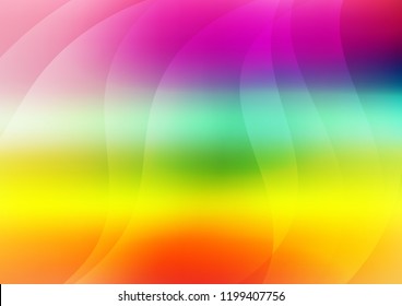 Light Multicolor, Rainbow vector layout with flat lines. Lines on blurred abstract background with gradient. The pattern can be used for websites.