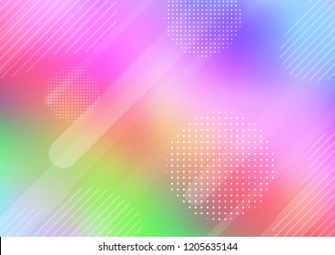 Light Multicolor, Rainbow vector layout with flat lines and dots. Modern geometrical abstract illustration with sticks, dots. Smart design for your business advert.