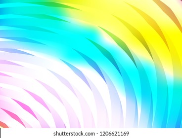 Light Multicolor, Rainbow vector layout with flat lines. Lines on blurred abstract background with gradient. Smart design for your business advert.