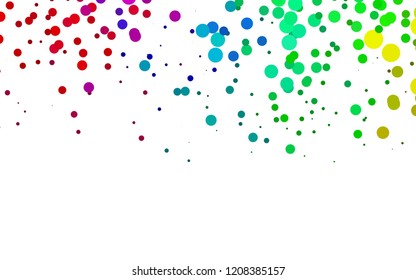 Light Multicolor, Rainbow vector layout with circle spots. Illustration with set of shining colorful abstract circles. Design for posters, banners.