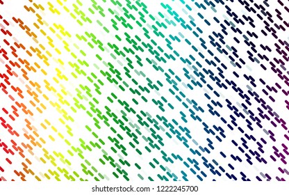 Light Multicolor, Rainbow vector layout with flat short diagonal lines. Modern geometrical abstract illustration with staves. Backdrop for TV commercials.