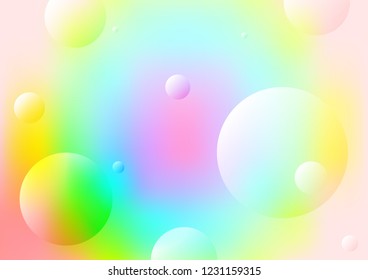 Light Multicolor, Rainbow vector layout with circle shapes. Blurred bubbles on abstract background with colorful gradient. The pattern can be used for ads, leaflets of liquid.