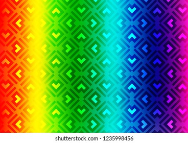 Light Multicolor, Rainbow vector layout with flat lines. Decorative shining illustration with lines on abstract template. Pattern for websites, landing pages.