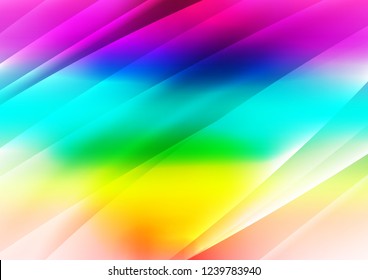 Light Multicolor, Rainbow vector layout with flat lines. Shining colored illustration with narrow lines. The pattern can be used for busines ad, booklets, leaflets