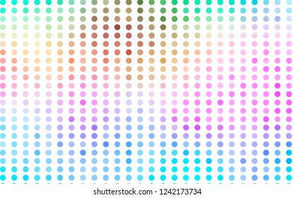 Light Multicolor, Rainbow vector layout with circle shapes. Blurred bubbles on abstract background with colorful gradient. Pattern for ads, booklets.