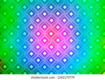 Light Multicolor, Rainbow vector layout with lines, rectangle. Glitter abstract illustration with colorful lines, rhombuses. Backdrop for TV commercials.