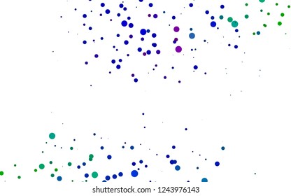 Light Multicolor, Rainbow vector layout with circle spots. Blurred bubbles on abstract backdrop with colorful gradient. Template for your brand book.