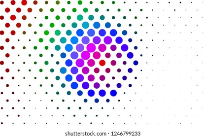 Light Multicolor, Rainbow vector layout with circle shapes. Abstract illustration with colored bubbles in nature style. Design for posters, banners.