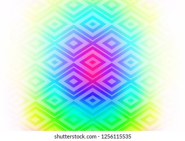Light Multicolor, Rainbow vector layout with lines, rectangle. Glitter abstract illustration with colorful lines, rhombuses. Smart design for your business advert.
