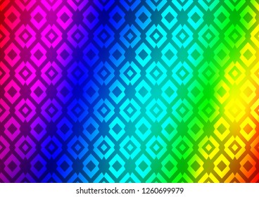 Light Multicolor, Rainbow vector layout with lines, rectangles. Rectangles on abstract background with colorful gradient. Pattern for busines ad, booklets, leaflets