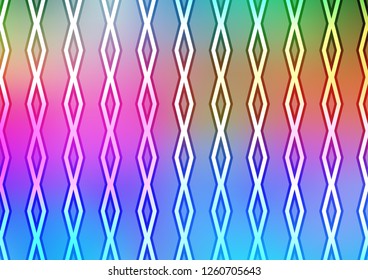 Light Multicolor, Rainbow vector layout with lines, rectangle. Colorful lines, squares on abstract background with gradient. Pattern for business booklets, leaflets.