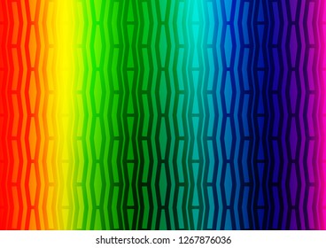 Light Multicolor, Rainbow vector layout with flat lines. Decorative shining illustration with lines on abstract template. Best design for your ad, poster, banner.