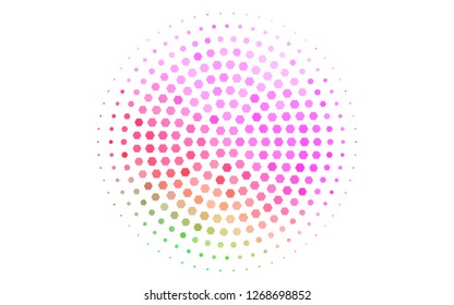 Light Multicolor, Rainbow vector layout with hexagonal shapes. White background with colorful hexagons. Pattern can for your ad, booklets.